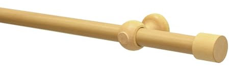 GARDINIA Gardinenstangen-Set Shorty, 1-läufig, Ø 25 mm, Vorhangstange, 200 cm, Buche