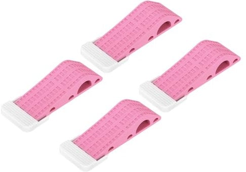sourcing map 4 Pcs Door Stoppers for Bottom of Door, 25mm/0.98 Inch Door Stops, Rubber Door Stopper Wedge Anti Slip, Window Stopper Door Stackable, Pink