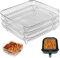 Airfryer-Gestell, 3-Teilig, Stapelbar, 21 Cm, Quadratisch, Turm, Airfryer-Gestell, Korb, Grillrost Aus Edelstahl, Airfryer-Zubehör Für Grill, Ofen, 8-Qt-Airfryer-Turm, Airfryer-Gestell, Grillrost, Deh