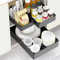 HASA zone Pack de 3 Cajones Extraibles para Cocina, 3 cajon Telescopico Adhesivo con Película Nanoadhesiva, Organizador Cocina para Cocina, Despensa y Baño, Negro