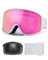 JetBlaze Skibrille Herren Damen OTG Skibrille mit Wechselglas für Brillenträger Schneebrille Anti Nebel Snowboardbrille Ski Goggles für Skifahren Kompatibler Helm Zylindrisch Verspiegelt Rosa Linse