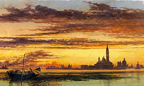 HCOTZHPY Ölgemälde Leinwandbilder Bild Kunst Leinwand Malerei San giorgio maggiore von edward william cooke Ölgemälde Bilder für Wanddekoration 60x90cm
