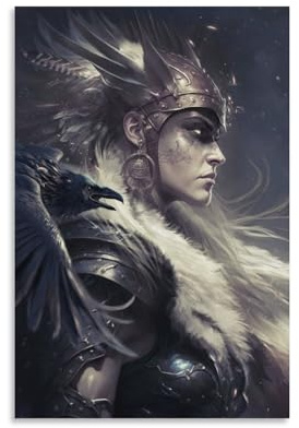 Poster mit griechisch-nordischer Mythologie, Götter, Walküre, Tapisserie, Gemälde auf Leinwand, Wandkunst, Poster, Wanddekoration, Heimposter, 20 x 30 cm