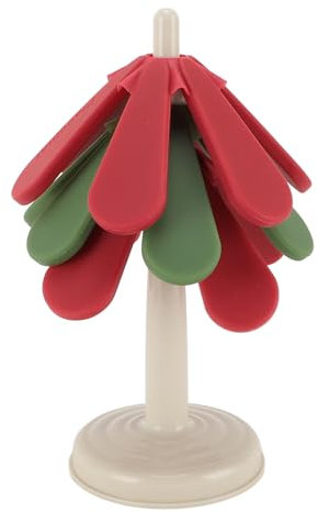 Ejoyous Untersetzer für heiße Gerichte, Weihnachtsbaum-Untersetzer, faltbare Silikon-Anti-Verbrühungsmatte, hitzebeständige Untersetzer für Teekanne, Pfannen, Schüssel, Küchendekoration und Zubehör