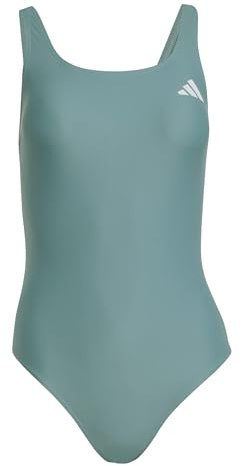 adidas Women's V-Back Swimsuit, Preloved Teal, 46