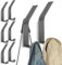 Kssvzz 8 Stück Grau kleiderhaken Wand zum Bohren-Schrauben unsichtbar, Moderne Garderobenhaken Garderobenleiste Wand für Jacken, Mäntel, Cap, Schals, Handtuch, Handtaschen und Mehr