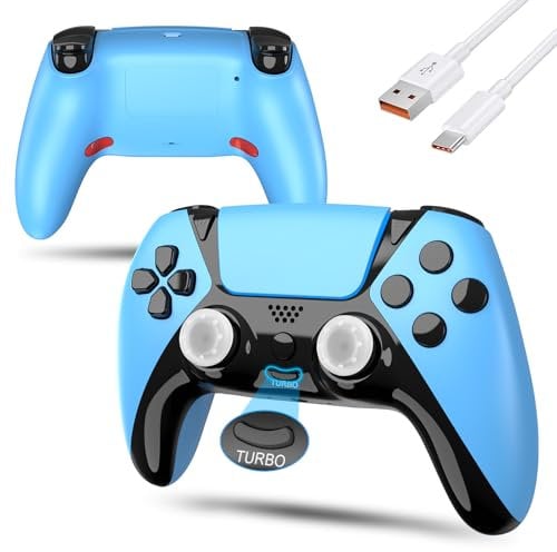 Ruibopad Ersatz für Luna Controller,Ymir Wireless Controller für Fire TV mit Back Paddles/Turbo/1200 mAh Akku,Remote Made for Amazon Luna/PS4/PC,Blau