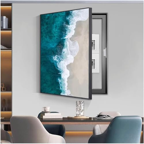 IQOAIJ Sicherungskasten Abdeckung Schrank Dekoratives Wandbild Zähler Abdeckung Versteckter Stromkasten Dekor Landschaftsmalerei,04,60X80CM