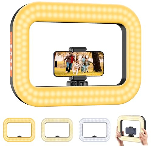 Zeadio Handheld-Ringlicht, Selfie-Licht mit Telefonhalter, dimmbares Kamera-Videolicht 2500K-8500K, tragbares Fülllicht CRI>95 für Vlogging, TikTok, Make-up, Livestreaming, Fotografie etc