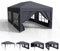 Carpa impermeable de 3 x 6 m, para jardín, sistema de conexión, varillas de metal, para fiestas, camping, fiestas, lonas de polietileno, con paredes laterales, ganchos para tierra, protección UV