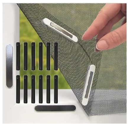 Générique 12 Magnetstreifen für Fenster, selbstklebende Magnetstreifen, Magnet für Fliegengitter Fenster, Magnetbefestigung, starker Magnet für Fliegengitter Fenster