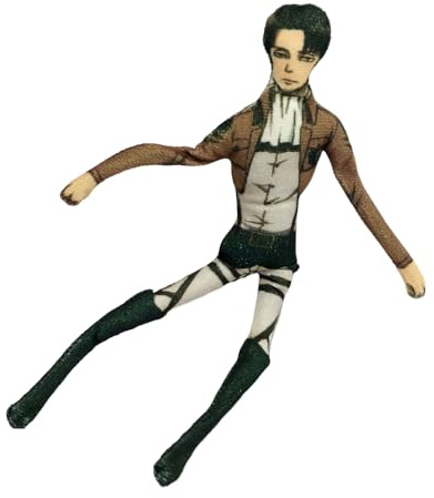 Levi Weiche Figur Eren Jaeger Kissen zum Aufhängen, Zoe, drehbare Figur, beweglich mit Eisendrahtrahmen, 28 cm, Anime, abstrakt, lustig, gefüllte Überwurffiguren, Sofa, Bett, Dekoration, Sammlerstück