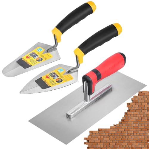 Xummpxuk Kelle Mauerwerk, Betonwerkzeuge mit weichem Griff, flaches Finishing-Zubehör zum Verlegen, Füllen, Reparieren, Putz, Mörtel, Fliesen, Ziegel, Landschaft, Boden