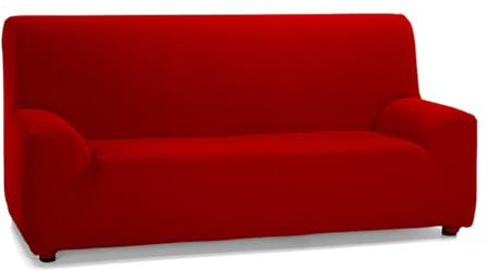 ECOMMERC3 Sofaüberwurf für 2 Sitzer - Farbe Rot - rutschfest und super verstellbar, 100% Made in Spain