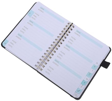Taschenadressbuch mit A-z Tabs, 64 Blatt, Schwarz, Pu Papier Metall