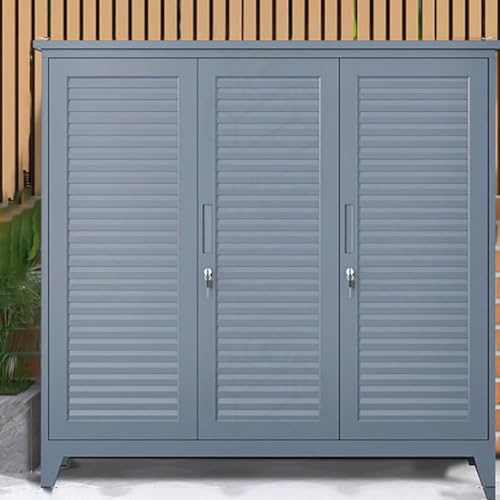 KIBONCY Outdoor Storage Cabinet Waterproof With Adjustable Shelves, Vertical Tall Plastic Storage Shed, All Weather Sheds Lockable For Garden, Patio, Backyard(A)