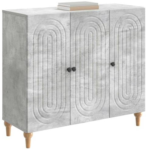vidaXL Sideboard Betongrau 89 x 34,5 x 80 cm Holzwerkstoff, Wohnzimmer, moderner Schrank, stylische Aufbewahrung, rechteckiges Design, praktische Organizer für Dein Zuhause