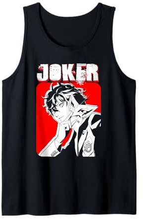 Persona 5 Royal Joker Black White Red Portrait Video Game Tank Top