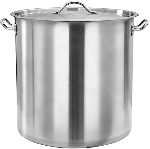 Suppentopf aus Edelstahl 50 L mit Deckel und Griffen 40×40 cm, kochtopf geeignet für Induktion und Gasherde, ideal zum Kochen von Suppe, Eintopf, Gulasch und Gemüse