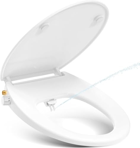 YEAUPE PRO Abattant WC Japonais Forme O Duroplast Bidet Non Électrique | Double buses rétractables pour lavage avant et arrière et nettoyage autonettoyant, fermeture douce, démontage rapide