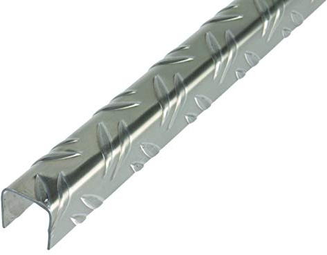 Alberts 468880 U-Profil | Riffel-Prägung | Aluminium, blank | 1000 x 23,5 x 23,5 mm