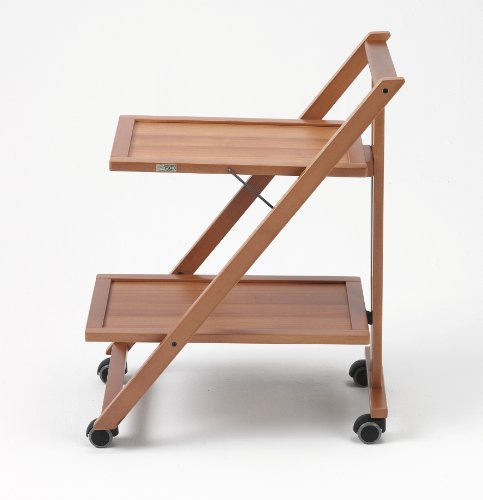 Arredamenti Italia Servierwagen, massives Buchenholz, 64 x 79 x 45 cm,, kirschrot