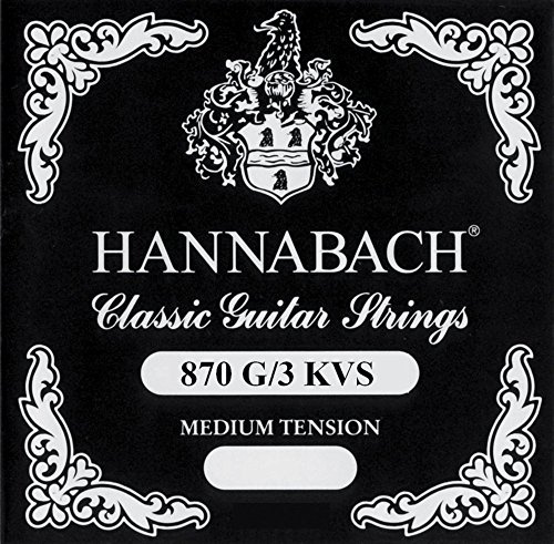 Hannabach Klassikgitarrensaiten G/3 Nylon umsponnen 870SHT Super High Tension Kupfer versilbert