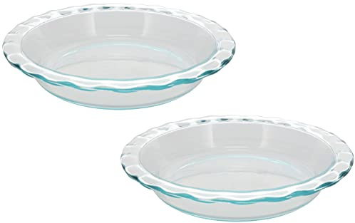 Pyrex Fluted Rim Glass Pie Plates (2-Pack) - Made in USA