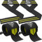 Handgelenkbandagen + Zughilfen Bundle (2 Paar) für Gewichtheben, Cross-Training, Fitnessstudio, Powerlifting, Bodybuilding, Unterstützung für Frauen & Männer, Verletzungsfrei, Gelb (Black Yellow)