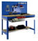 Simon Rack Banco de Trabajo Taller, Capacidad Carga 600 kg, 1445x1510x610 mm, Mesa de Trabajo, 1 Cajón, Azul/Madera - BT2