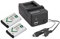 Kit 3en1 pour sony hDR-cX405 caméscope full hD 2 x batterie (---) 1000mAh) avec chargeur 4 en 1 (uSB/micro-uSB et prise allume-cigare de la voiture)