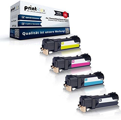 4X Print-Klex Tonerkartuschen kompatibel für Xerox Phaser 6140 6140 DN 6140 N 6140 Series/ Black Cyan Magenta Yellow 106 R01480 106 R01479 106 R01478 106 R01477 - Office Pro Serie