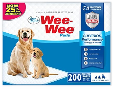 Four Paws Wee-Wee Hunde-Urinierpads, Standard, 200 Stück