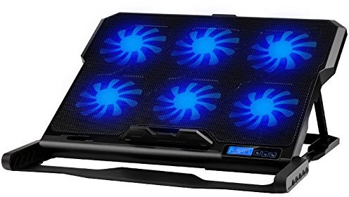 LS2 Support Refroidisseur à 6 Ventilateurs Compatible avec PC Portable, Notebook, Consoles (9 à 17 pouces)