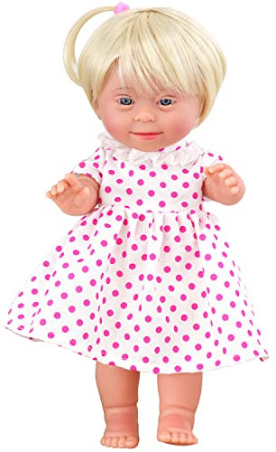 Bibi Doll - 14 Realistic Lifelike Full Vinyl Body Baby Doll with Down Syndrome Special Dolly - Blonde Girl Toy