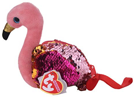 Ty - Porte-Monnaie Peluche à Sequins - Gilda le Flamant Rose, TY95227, Rose