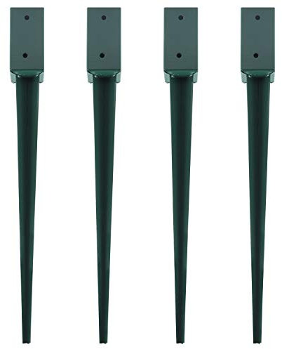 Woodside Steel Fence Post Holders/Ground Stakes, 75mm/3” Square (pack of 4)