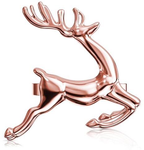 ZeeDix 8 Stück Roségold Serviettenringe Weihnachten Hirsch | Serviettenringen für die Festtafel, Weihnachtsdeko, Hochzeit, Feiern, Bankett und Küche