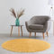 carpet city Hochflor Teppich Wohnzimmer - Einfarbig Gelb - 160x160 cm Rund - Shaggyteppich Langflor Uni - Schlafzimmerteppich Flauschig Weich - Moderne Wohnzimmerteppiche