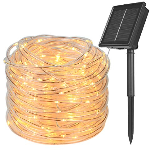 flintronic Bande LED Lumières Solaire Extérieures, 8 Modes 200LED (22m/72ft) Ruban Tube Fil De Cuivre de Corde Étanche Lampe Solaire Guirlande Lumières pour Jardin Fête Mariage Noël Décoration