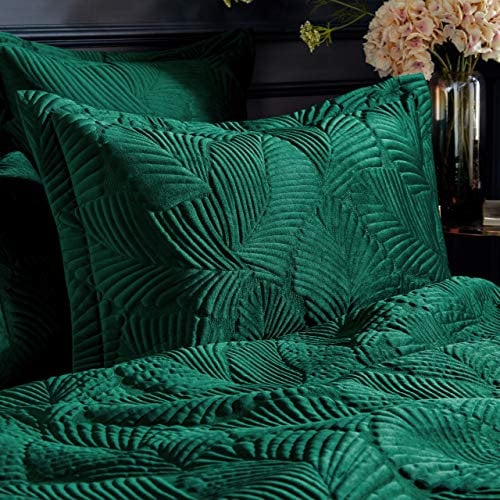 Paoletti Contemporary Palmeria Oxford Pillowcase, Emerald, 50 x 75 cm