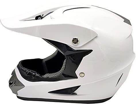 Woljay Motorrad Motocross Offroad Integralhelm Helm Kreuz UTV Dreckiges Fahrrad Downhill MX DH Rennen - 3 Geschenk (Groß, Weiß)