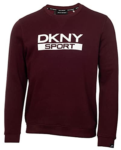 DKNY Herren South Street weiche Fühler Jersey Crew Pullover - Burgundy - XXL