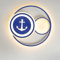 Cartoon Deckenleuchte Dimmbar LED Modern Kinderzimmer Lampe mit Fernbedienung, Kinder led Deckenlampe Runde Blau Piratenschiff-Design Kreativ für Junge Schlafzimmer Arbeitszimmer Beleuchtung (Ø50cm)
