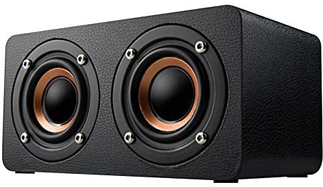 Valink Enceinte Bluetooth rétro - Enceinte stéréo Bluetooth sans fil - Enceinte Bluetooth portable et multifonction en bois