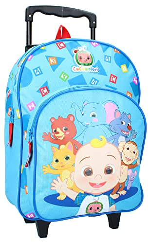 Cocomelon Trolley Kinder-Reise Rucksack 38 cm, Schulwagen, Rolltasche, Koffer