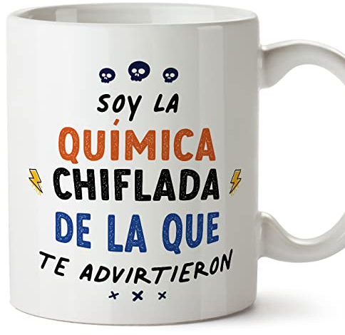 MUGFFINS Tazas para QUÍMICA mujer - En Español - Todos te advirtieron - 11 oz / 330 ml - Regalo original y divertido