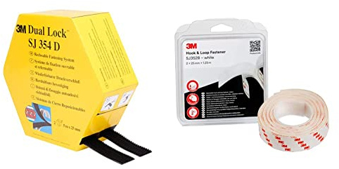 3M Sistema di Fissaggio Richiudibile Dual Lock SJ354D, Ottima Adesione su Materie Plastiche & 3M Sistema Di Fissaggio Hook & Loop Sj352Bwt - Offre Una Semplice Alternativa A Cerniere, Viti