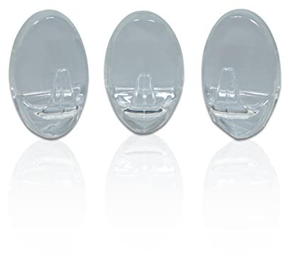 St Helens Home and Garden Self Adhesive Oval Shaped Plastic Hooks Bracket for Use in Kitchen, Bathroom and Office for Hanging Christmas Decorations, Towles and Aprons With Strong Sticky Glue Pack of 3
