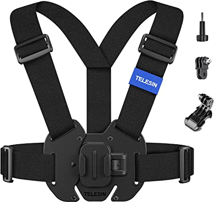 Chest Mount Harness Mount Compatible with GoPro Hero 13 12 11,10,9,8,7,6,5,4, Hero Session, Insta360 DJI Osmo Action 4/3 and Most Action Cameras